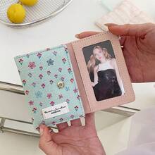 Floral Heart-Shaped Compact Tri-Fold Wallet, Minimalist Korean Style Fashion For Women - Multicolor - View 7