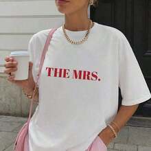 Mrs. Shirt Custom Bridal Future Bride To Be Shirt Bachelorette Party Top Western Shirt Announced 90s Classic Cotton – Blend Of Casual And Active Everyday Wear And Gym, A Warm Your Husband Or Wife – White Women's TopFashionable Women's ClothingBreathable and comforte - Blanco - Ver 2