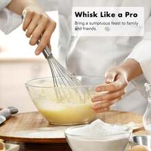 Stainless Steel Whisk Set 8"  Kitchen Whisk Balloon Whisk Kitchen Wisk Wire Whisks For Cooking, Whisking, Blending, Beating, Stirring-3 Pack - 查看 7