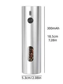 Pepper Grinder, Electric Salt And Pepper Mill Grinder, Adjustable Coarseness, Ceramic Grinding Elements, Rechargeability With LED Light, One Hand Automatic Operation - Multicolor - View 10