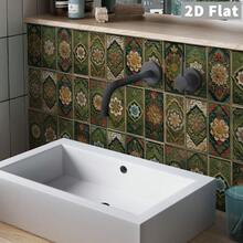 5张自粘墙贴，复古仿瓷砖纹理墙贴，防水防潮，适用于新旧房屋装饰，价格实惠，尺寸4*8英寸 - SJM-301 - 查看 1