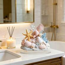 1pc Ocean Theme Acrylic Display Stand With Seashells & Coral, Transparent Desktop Decor, Room Decoration And Gift - A - View 7
