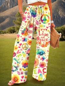 Frühling Sommer Herbst Winter Ganzjahres Beliebter Neuer Stil Mode Lässig Urlaubsstil Muttertag Elegant Damen Vielseitig Slim Fit Outdoor Zuhause Reise Arbeitskleidung Beste Wahl Neue Mode Urlaubsstil Vollbedruckte Damen Lange Hose - Farbe - Übersicht 4