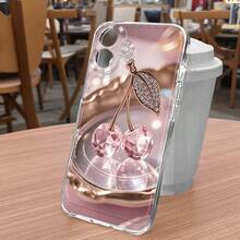 1个时尚蝴蝶结樱桃透明软保护壳，兼容 17/17 Air/17 Pro/17 Pro Max、荣耀、三星Galaxy A04e/12/A13/A14/A34/A50/A52/A53/A54/S21/S22/S23/S24/S25/S25 Ultra、6A/7A/8A、12T/13T - 彩色 - 查看 2