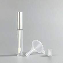 1/5/10个装玫瑰金可填充化妆品容器，5毫升透明眼线/睫毛膏空瓶，带漏斗 - 銀色 - 查看 10