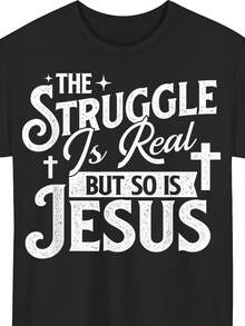 El desafío es real, pero también lo es la fe cristiana - Camiseta - Negro - Ver 2