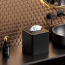 PU-Leder Taschentuchbox-Abdeckung mit Goldrand, geeignet für Restaurant, Badezimmer, Hotel, elegant und einzigartig, Taschentuchbox, Servietten-Halter, Heim-Küche-Schlafzimmer-Wohnzimmer-Esszimmer Dekoration - Verschiedenfarbig - Übersicht 8