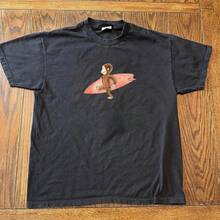 2026 Summer New Arrival [100% Cotton][Graphic Tee] Surfing Graphic T-Shirt – Tee, Cute Cartoon Monkey Shirt, Unisex Casual Streetwear Top, Unisex Shirt, Gift For Her For Him Daily Retro Street T-Shirt - màu đen - Xem 2