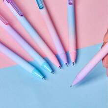 6/10 piezas Bolígrafo retráctil de tinta suave con degradado multicolor de 0,7 mm, práctico para oficina, estudio, escritura, regalo - Distribución mixta aleatoria - Ver 6
