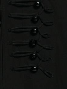 Napoleon-Style Solid Color Double-Breasted Short Jacket, Suitable For Spring And Autumn Black - Black - View 6