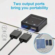 10W 太陽能板套件,便攜式隔熱太陽能充電器,配備雙 USB 與 DC 接口,適用於遊艇、露營車、船隻與戶外露營,便攜式戶外太陽能板 - 黑色 - 查看 8