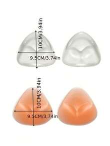 1 Cặp miếng độn ngực silicon vô hình, miếng lót ngực chống thấm nước có thể tái sử dụng, miếng độn ngực tam giác mềm mại cho áo tắm, váy cưới, trang phục hở lưng và mặc hàng ngày. - Nhiều màu - Xem 9