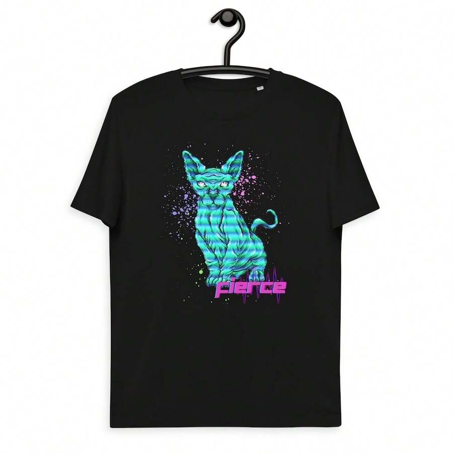 Fierce T-Shirt, Aesthetic Graphic T-Shirt, Streetwear T-Shirt, Uni Graphic Shirt, R Tee220g Heavyweight 100% Cotton T-Shirt. Butterfly Print. Unisex Sizing. Round Neck Inspirational T-Shirt. Cute And Beautiful Y2K-Inspired Summer Top, Perfect For The Outdoors, Home, Work, Or Street Wear. Casual, Loose-Fitting Everyday T-Shirt. - 黑色 - 查看 1