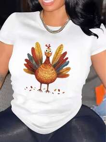 Camiseta Casual de Manga Corta para Mujer 1 pieza 100% Algodón Grueso - Cómoda Cuello Redondo, Tops Tees Suaves y Adorables - Negro - Ver 7