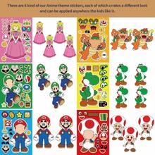 1 set Anime. Permainan Stiker Puzzle Kawaii Membuat Wajah Stiker Kartun Lucu Mainan Puzzle DIY, Hadiah Liburan Sempurna Untuk Anak Laki-laki dan Perempuan (Gaya Acak) - MultiWarna - View 2