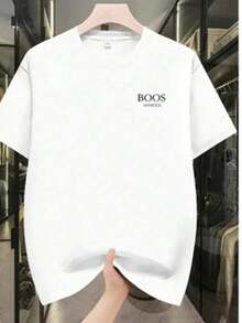 Camiseta hombre cuello redondo y manga corta. Estilo casual con estampados modernos y cómodos. Para hombres y mujeres, estilo pareja, pareja, camiseta de manga corta con estampado de moda - Blanco - Ver 7