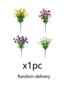 6pcs High-End Artificial Persian Fern Plants With Colorful Floral Design, UV-Resistant Lifelike Greenery, Suitable For Home Decor, Porch, Windowsill, Planter, Indoor Garden, Yard Decoration - Multicolor - View 11