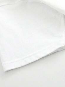 1 pieza de ropa para adolescentes, 100% algodón, cuello redondo, top blanco con diseño de araña, corte holgado, adecuado para el verano. 210g 100% algodón, los diseños están impresos. Unisexo. - Blanco - Ver 4