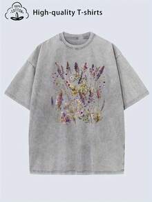 Camiseta de Mujer con Estampado Creativo de Estilo Retro Urbano, de Alta Calidad y Lavado Intenso, con Aspecto Vintage Desgastado, Adecuada para Hombres y Mujeres, Hecha de 8.11 oz de Algodón Puro, con Impresión de Alta Calidad y Cómoda. - Gris - Ver 1