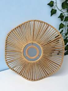 1pc Rustic Handmade Paper Rope Lampshade, Faux Wicker Design, Suitable For Living Room, Dining Room And Bedroom Decoration, Pendant Light Shade, Replacement Lampshade, Vintage Wavy Edge Lampshade, Fits Ceiling Light, No Power And Cord/Home Decor Suitable For Home Goods/Bedroom Decor/Party Decor/Christmas/Halloween Decor Teacher Gift (Lampshade Only) - Semicircle - View 12