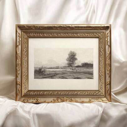1pc Vintage Tree Sketch Wall Art Picture Rustic Nature Drawing Prints Canvas Paintings Antique Landscape Posters Moody Decor For Living Room,Bedroom Or Farmhouse Room Decor Gift For Her Unframed Or Framed