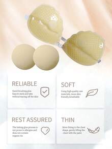 1pc Women's Adhesive Lace Shell Nipple Covers, Minimalist Practical Reusable 3-4 Times, Hand Wash Only - Multicolor - View 3