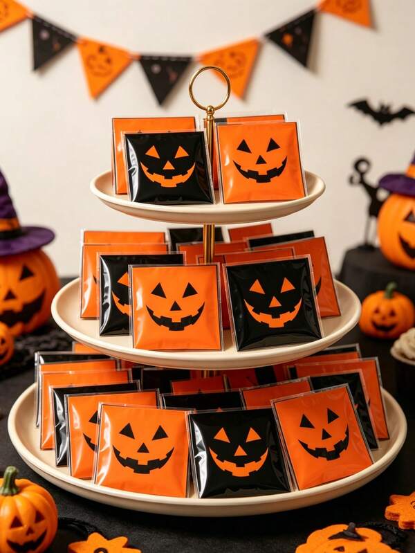 50/100 túi quà Halloween, túi kẹo Halloween họa tiết bí ngô đen & cam, túi đóng gói quà tự dán kín, túi kẹo tiệc Halloween, túi bánh quy, trang trí phân phát kẹo Halloween, trang trí Happy Halloween, đồ dùng tiệc Halloween, trang trí bàn tiệc Halloween, túi nướng bánh quy Halloween, vật liệu đóng gói quà Halloween, quà Halloween, đồ nhồi túi tiệc Halloween, quà tặng tiệc, trang trí Giáng sinh, trang trí Năm mới 2027