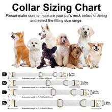 Corduroy Dog Collar With Dog Bow Tie, Soft Quick Release Basic Dog Collars For Small Medium Dogs, Large Dogs, Adjustable Dog Collar - White - View 2
