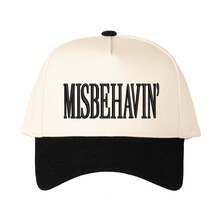 MISBEHAVIN Letter Embroidered Patchwork Trucker Hat, Essential For Vacation And Travel, Adjustable, Unisex - Sky Blue - View 5