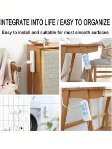 5/10pcs Wall-Mounted Power Outlet Hooks - Hanging Outlet Storage Rack - Space-Saving Organizer Rack - Suitable For Kitchen, Bedroom, Bathroom, Office, Desk, Home Storage, Room Decor, Kitchen Essentials, College Dorm Essentials - Power Outlet Hook - View 4