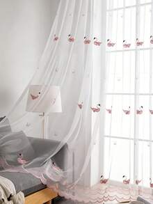 1 chiếc rèm voan màu hồng, dễ thương cho phòng trẻ em, phòng ngủ bé trai/bé gái, ban công, phòng ngủ, phòng tập nhảy, phong cách công chúa. - Hồng - Xem 8