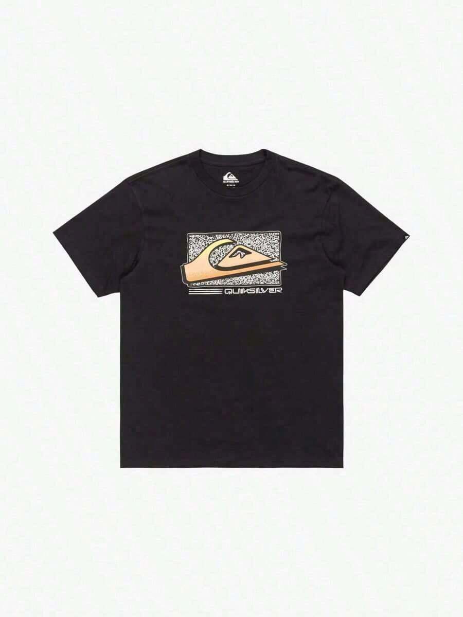Camiseta Quiksilver Hombre 100% algodón con estampado digital Retro Camisa de T Casual para Hombre Dise?o de Ola 1 unidad de 220 gramos Y2k Camiseta Camisa De - Negro - Ver 1