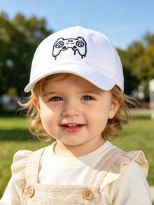 1pc White Game Console Print Baby Baseball Cap, Baby Summer Beach Baseball Cap, Unisex Toddler Summer Sun Protection Baseball Cap - Multicolor - View 3