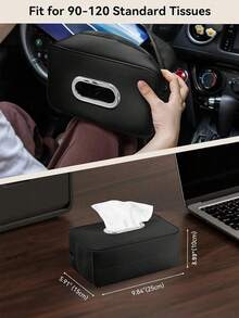 1 pieza Caja de pañuelos para parasol de coche - Ahorro de espacio, sin necesidad de perforar para instalar en el parasol, fácil de desprender y rellenar con pañuelos, diseño de cuero PU duradero - Tacto suave, accesorio moderno para el interior del coche, almacenamiento conveniente de pañuelos - Adecuado para conductores, uso doméstico y de viaje, ajuste universal para sedanes, SUV, camionetas - Multicolor - Ver 12