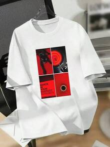 Camiseta de manga corta de algodón puro, única, moderna, retro, de nicho, de alta gama, estampada, nueva para el verano, ropa casual para mujer. - Negro - Ver 11