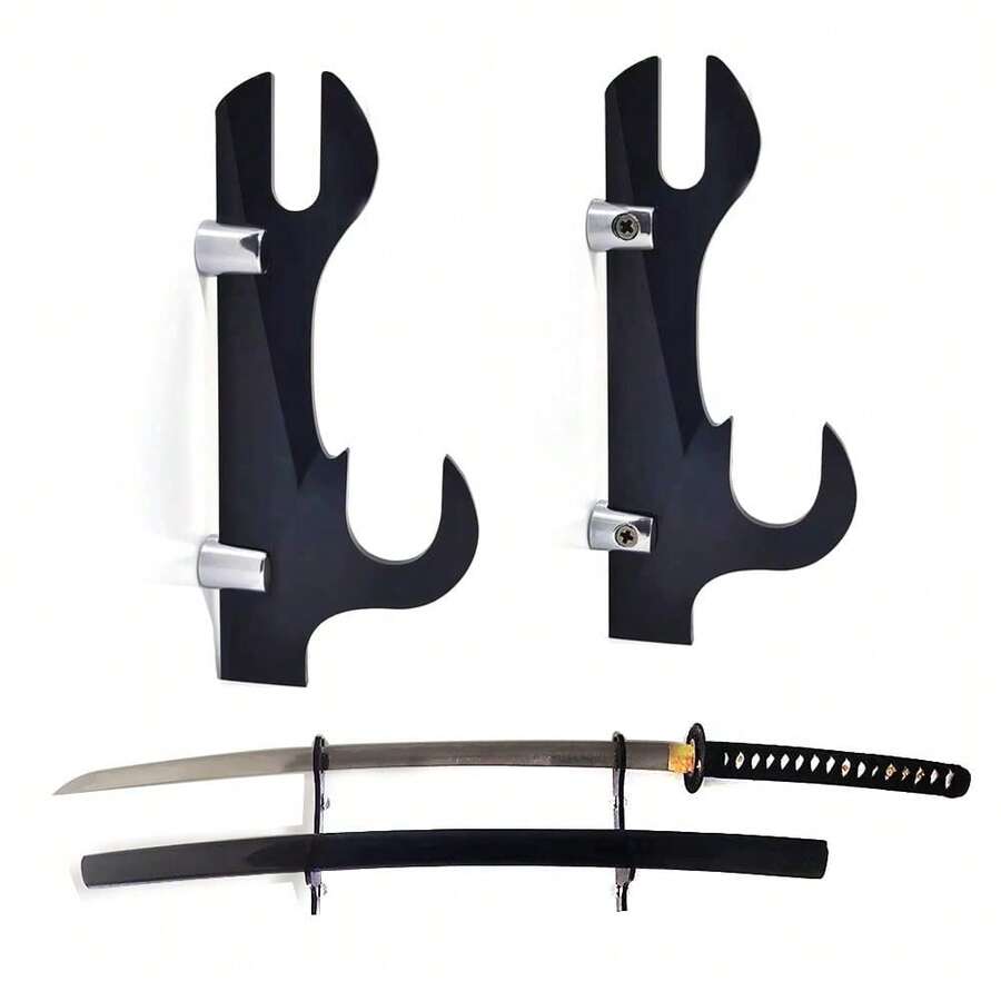 Sword Stand 2 Tier, Sword Display Hanger Holder Wall Mount,Sword Wall Mount For Katana Knife