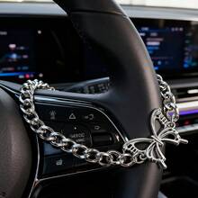 Silver Butterfly Steering Wheel Chain, Car Interior Decor, Cute Car Accessory, Car Charm, Unique Car Decoration - Car Decorative Pendants - View 6
