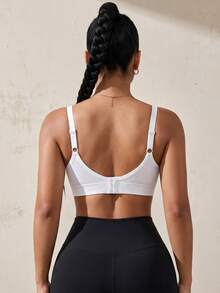 3pcs Women's Letter Print Bra Set, Polka Dot Strap Comfortable Bra Set, Comfortable Push-Up Bra - Multicolor - View 7
