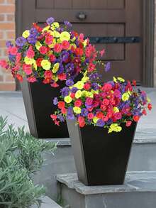 4/12 mazzi di fiori artificiali resistenti allo sbiadimento in plastica, piante finte decorative per vasi sospesi, interni ed esterni, giardino, portico, davanzale, casa, matrimonio, stile rustico, decorazione da esterno, decorazione da giardinaggio - Multicolore - Visualizzare 8