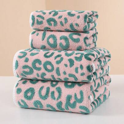 1 chiếc khăn tắm/khăn bông san hô dệt jacquard họa tiết da báo, siêu thấm hút, không rụng lông, mềm mại và thân thiện với da, thiết kế treo tiện dụng, phụ kiện phòng tắm lý tưởng, nhiều màu sắc để lựa chọn.