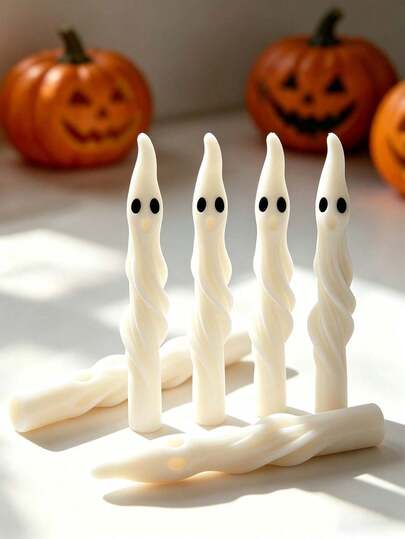 Khuôn silicon hình ma cán dài dùng làm nến Halloween, thích hợp để làm đồ thủ công mỹ nghệ như đồ trang trí bàn bằng nhựa và thạch cao, đóng gói làm quà tặng.