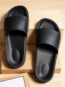 男士套脚凉鞋，夏季淋浴、浴室、居家、户外、沙滩、运动皆宜，防滑，越南风格，时尚百搭，大码可选 - 黑色 - 查看 3