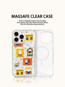 Miffy 透明磁吸無線充電手機殼 節日禮物手機殼 防滑防摔防指紋手機殼 適用於 iPhone17 17Air 17pro 17promax11 12 13 14 15 16pro 16promax 14Plus 15Plus 16Plus 16pro 16promox XR - 無色 - 查看 2