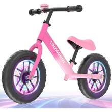 Lilian & Gema Bicicleta de Equilibrio para Niños con Iluminación Colorida, 12'' para Niños de 2 a 5 Años con Asiento y Manillar Ajustables, Regalo de Bicicleta para Niños y Niñas - Azul - Ver 1