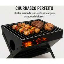 Churrasqueira Portátil Maleta - Preto - Visão 4