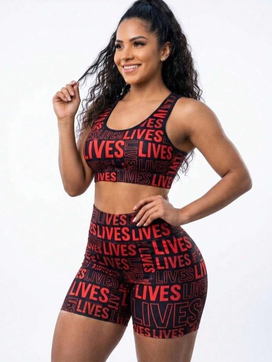 Premium Fitness Gym Set Lives Zero Transparency - 黑色和紅色 - 查看 1