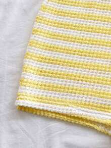 Conjunto de 2 piezas de top halter y shorts de moda para mujer de vacaciones - Amarillo - Ver 6