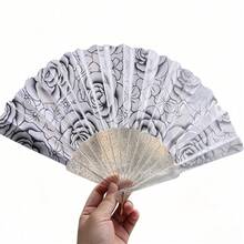1 chiếc quạt xếp lấp lánh - Quạt vải lấp lánh họa tiết bướm thiên hà, thích hợp cho các lễ hội âm nhạc ngoài trời, biểu diễn khiêu vũ vuông và làm đạo cụ. - trắng - Xem 10