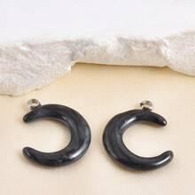 1pc/5pcs Minimalist Stainless Steel 304 Electroplated Durable Multi-Color Teardrop Moon Pendant, Suitable For Keychain, Bag Decor, DIY Jewelry Making Necklace Bracelet Earring Accessories - S3418 - View 3