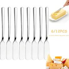 6/12pcs Stainless Steel Butter & Cheese Spreader, Breakfast Spreader, Kitchen Butter Spreader, Multi-Functional Butter Utensils, Kitchen Tools, Kitchen Supplies, Back To School Supplies - View 8